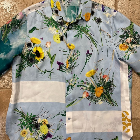 Louis Vuitton Virgil Abloh Light Blue Floral Silk SS20 Button Up Shirt - Picture 7 of 16
